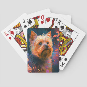 Yorkshire Hond Dier Portret Schilderij Huisdier Hu Pokerkaarten