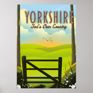 Yorkshire "Le pays de Dieu" affiche de voyage vint