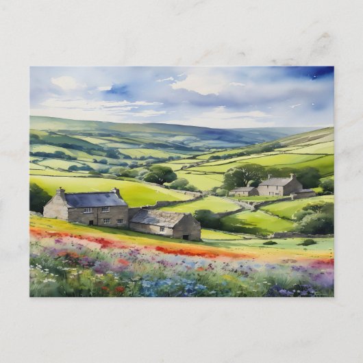 "Yorkshire Meadowsong" Landschap Yorkshire Dales Briefkaart (Voorkant)