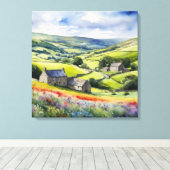 "Yorkshire Meadowsong" Landschap Yorkshire Dales Canvas Afdruk (Insitu (Houten vloer))