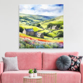 "Yorkshire Meadowsong" Landschap Yorkshire Dales Canvas Afdruk (Insitu (Woonkamer))