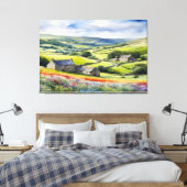 "Yorkshire Meadowsong" Landschap Yorkshire Dales Canvas Afdruk (Insitu (Slaapkamer))