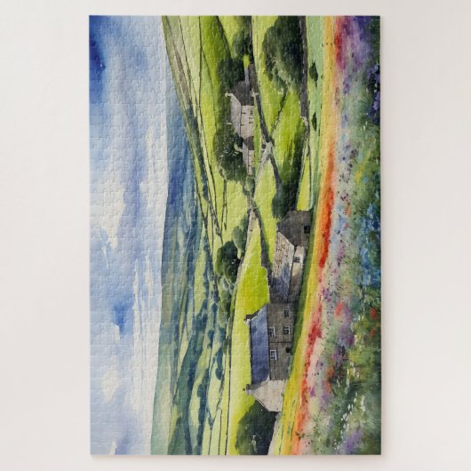 "Yorkshire Meadowsong" Landschap Yorkshire Dales Legpuzzel (Verticaal)