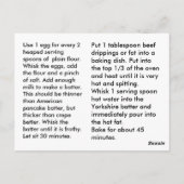 Yorkshire Pudding Briefkaart (Achterkant)