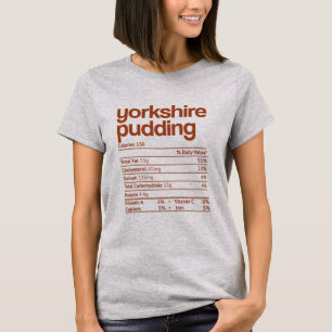Yorkshire Pudding Nutrition Fact Thanksgiving T-shirt