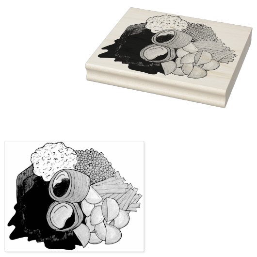 Yorkshire Pudding Sunday Roast UK British Food Rubberstempel (Gestempeld)