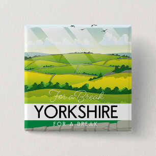 Yorkshire-reisposter grote koffiemokmagneet vierkante button 5,1 cm