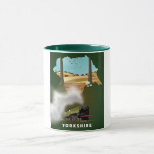 Yorkshire spoorwegkaart reisprint mok