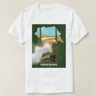 Yorkshire spoorwegkaart reisprint t-shirt