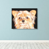 Yorkshire Terrier a étiré la copie de toile (Insitu (Plancher de Bois))
