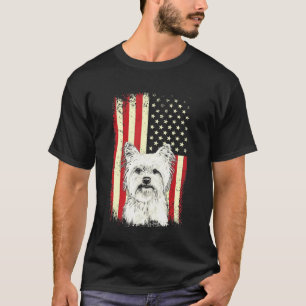 Yorkshire Terrier American Flag 4 juli T-shirt