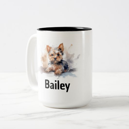 Yorkshire Terrier Aquarelle Mug (Devant gauche)