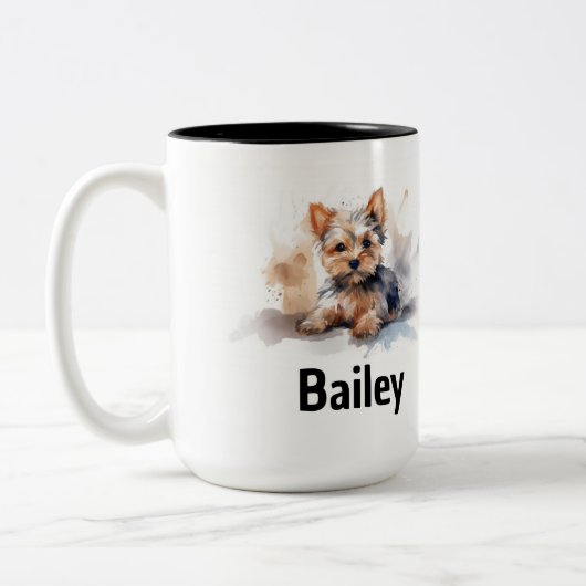 Yorkshire Terrier Aquarelle Mug (Gauche)