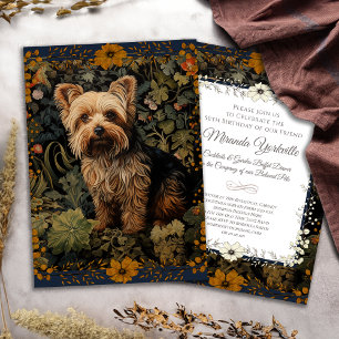 Yorkshire Terrier  Bloemen Tapestry Kaart