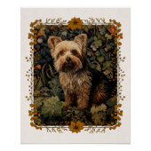 Yorkshire Terrier Bloemen Tapestry Perfect Poster (Voorkant)