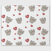 Yorkshire Terrier Bows Hearts Gift Cadeaupapier (Vlak)