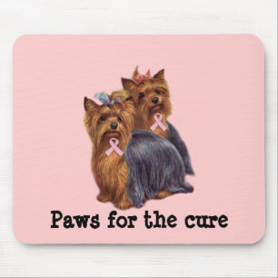 Yorkshire Terrier Breast Cancer Mousepad Muismat