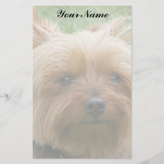 Yorkshire Terrier Briefpapier (Voorkant)
