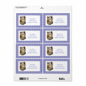 Yorkshire Terrier Bust Blue Bow Labels (Full Sheet)