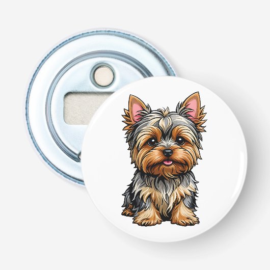 Yorkshire Terrier Button Flesopener (Voorkant)
