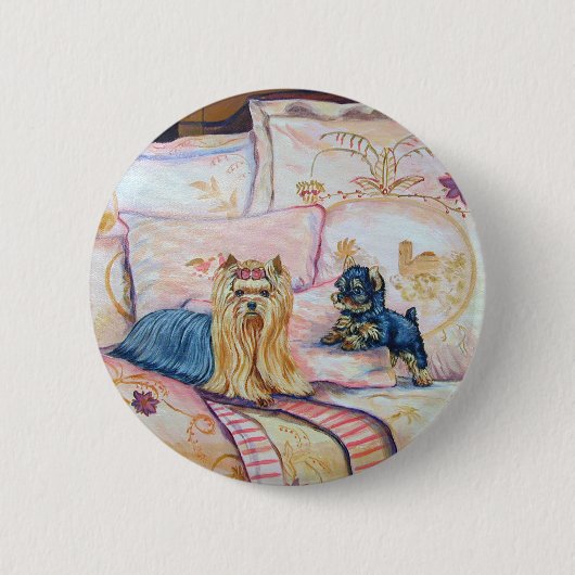 Yorkshire Terrier Button Pin (Voorkant)