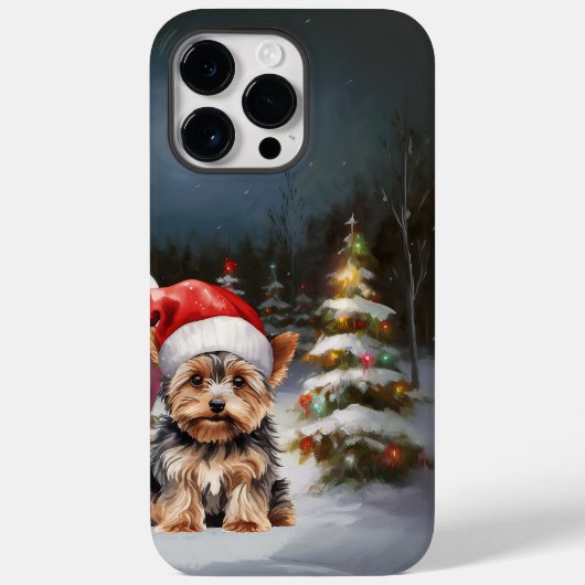 Yorkshire Terrier Caravan Kerstavontuur Case-Mate iPhone Case (Achterkant)
