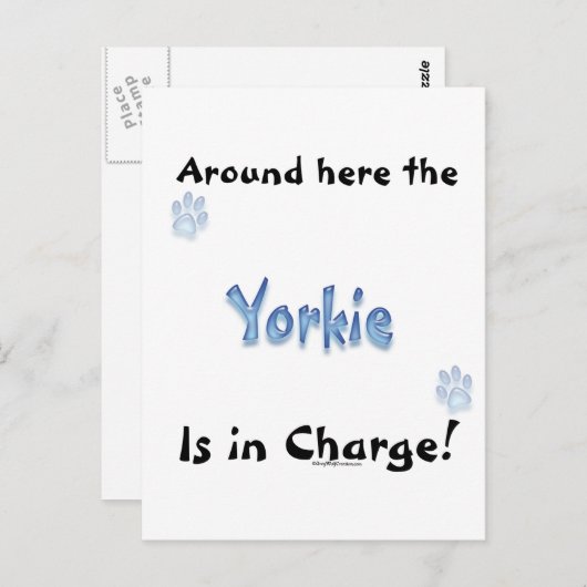 Yorkshire Terrier Charge Briefkaart (Voorkant / Achterkant)