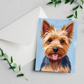 Yorkshire Terrier Chien Portrait Carte de peinture
