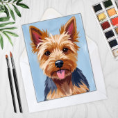 Yorkshire Terrier Chien Portrait Carte de peinture