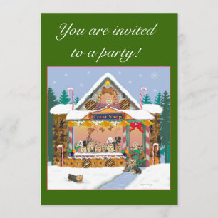 Yorkshire Terrier Christmas Treat Shop Invitations