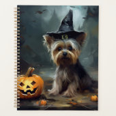 Yorkshire Terrier Citrouilles Halloween effrayant (Devant)