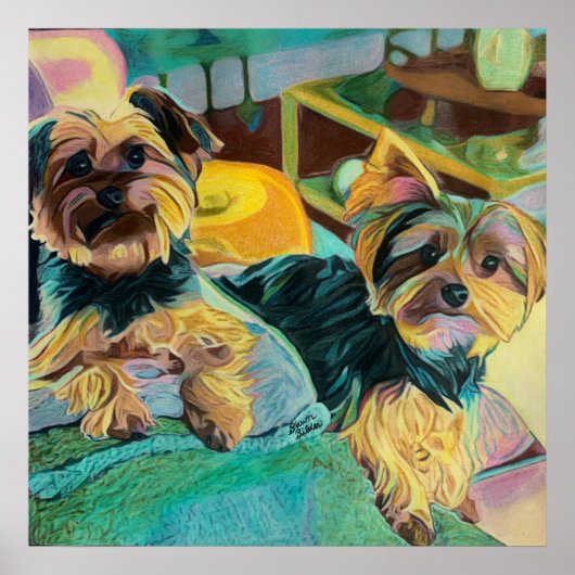 Yorkshire Terrier Custom Art Poster (Voorkant)
