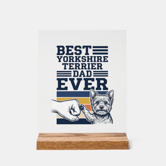 Yorkshire Terrier Dad Fist Bump Vintage Vector Des (Recto)