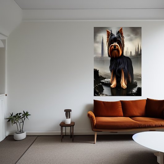 Yorkshire Terrier dans la ville | AI Art Poster