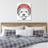 Yorkshire Terrier Dareduivel Canvas Afdruk (Insitu (Slaapkamer))