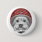 Yorkshire Terrier Dareduivel Ronde Button 5,7 Cm (Voorkant)