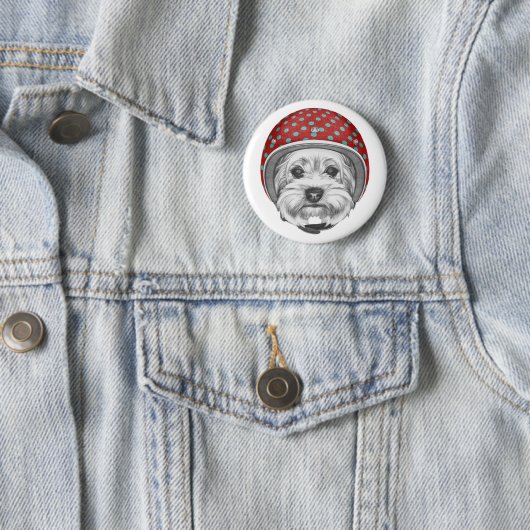 Yorkshire Terrier Dareduivel Ronde Button 5,7 Cm (In situ)