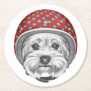 Yorkshire Terrier Dareduivel Ronde Kartonnen Onderzetter