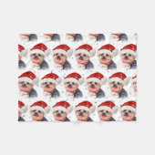 Yorkshire Terrier Dog Breed Christmas Stars Fleece Deken (Voorkant (Horizontaal))