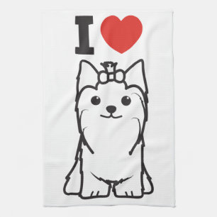 Yorkshire Terrier Dog Cartoon Theedoek