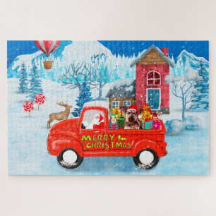 Yorkshire Terrier Dog Christmas Delivery Truck Legpuzzel
