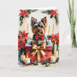 Yorkshire Terrier Dog Christmas Wenskaart Kaart