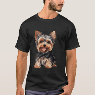 Yorkshire Terrier Dog Dragen Bow Stropdas Zwarte N T-shirt