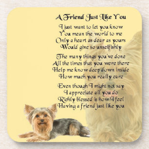 Yorkshire Terrier Dog - Friend Poem Onderzetter