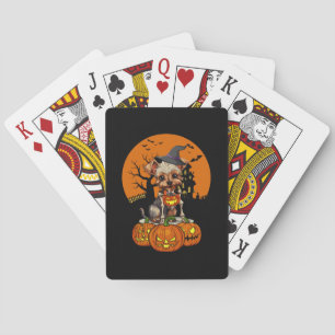 Yorkshire Terrier Dog Halloween Pokerkaarten