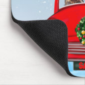 Yorkshire Terrier Dog in auto met kerstman Muismat (Hoek)