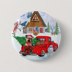 Yorkshire Terrier Dog in kerstcadeau Ronde Button 5,7 Cm