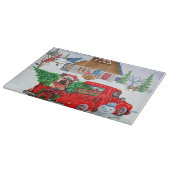 Yorkshire Terrier Dog in kerstcadeau Snijplank (Hoek)