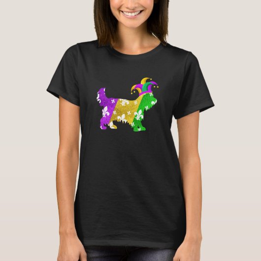 Yorkshire Terrier Dog Mardi Gras Carnivals Funny P T-shirt (Voorkant)