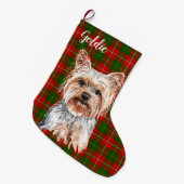Yorkshire Terrier Dog Personalized Grote Kerstsok (Voorkant (Hangend))